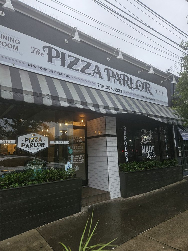 Pizza Parlor awning and branding